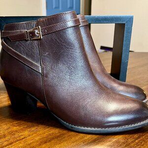 Vionic Women's Upright Upton Brown "Java" Leather Ankle Boots Size 8